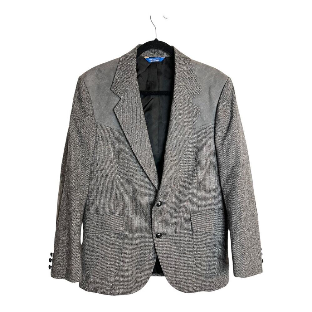 Vintage Pendleton Wool Blazer Elbow Patches Retro Rockabilly Sport Coat 42